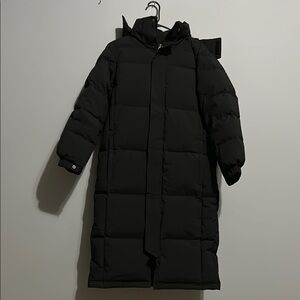 Women's Long Black Puffer Coat